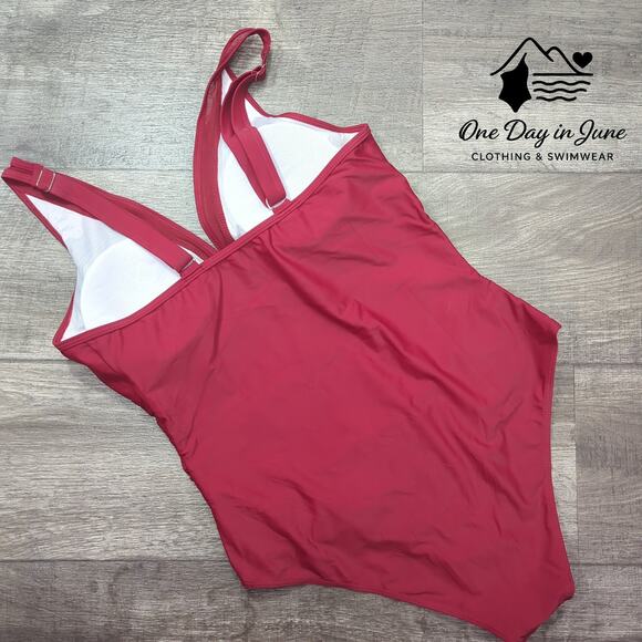 Charmleaks V Neck Mesh One Piece Swimsuit Size L - Picture 5 of 5